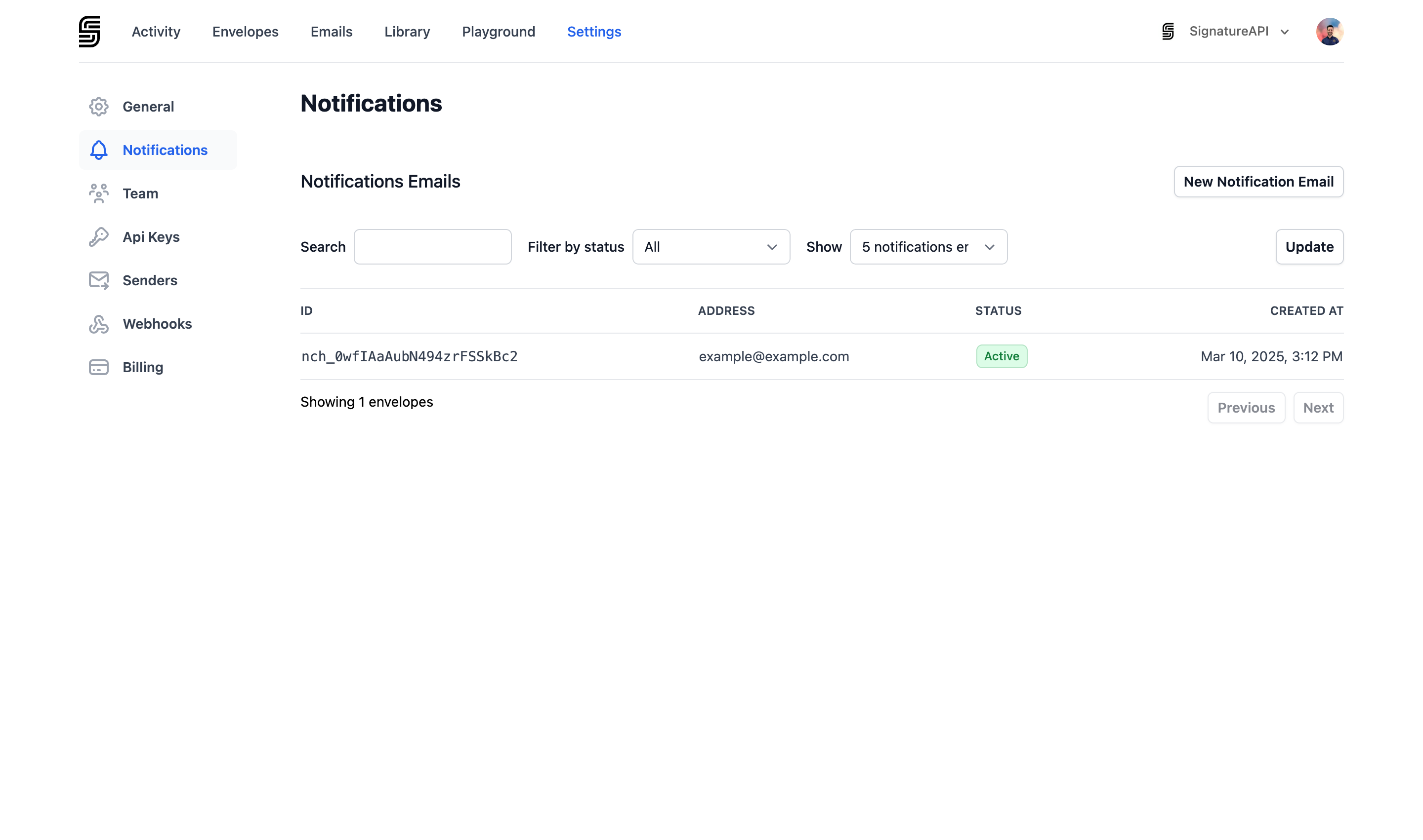 Navigate to Settings > Notifications