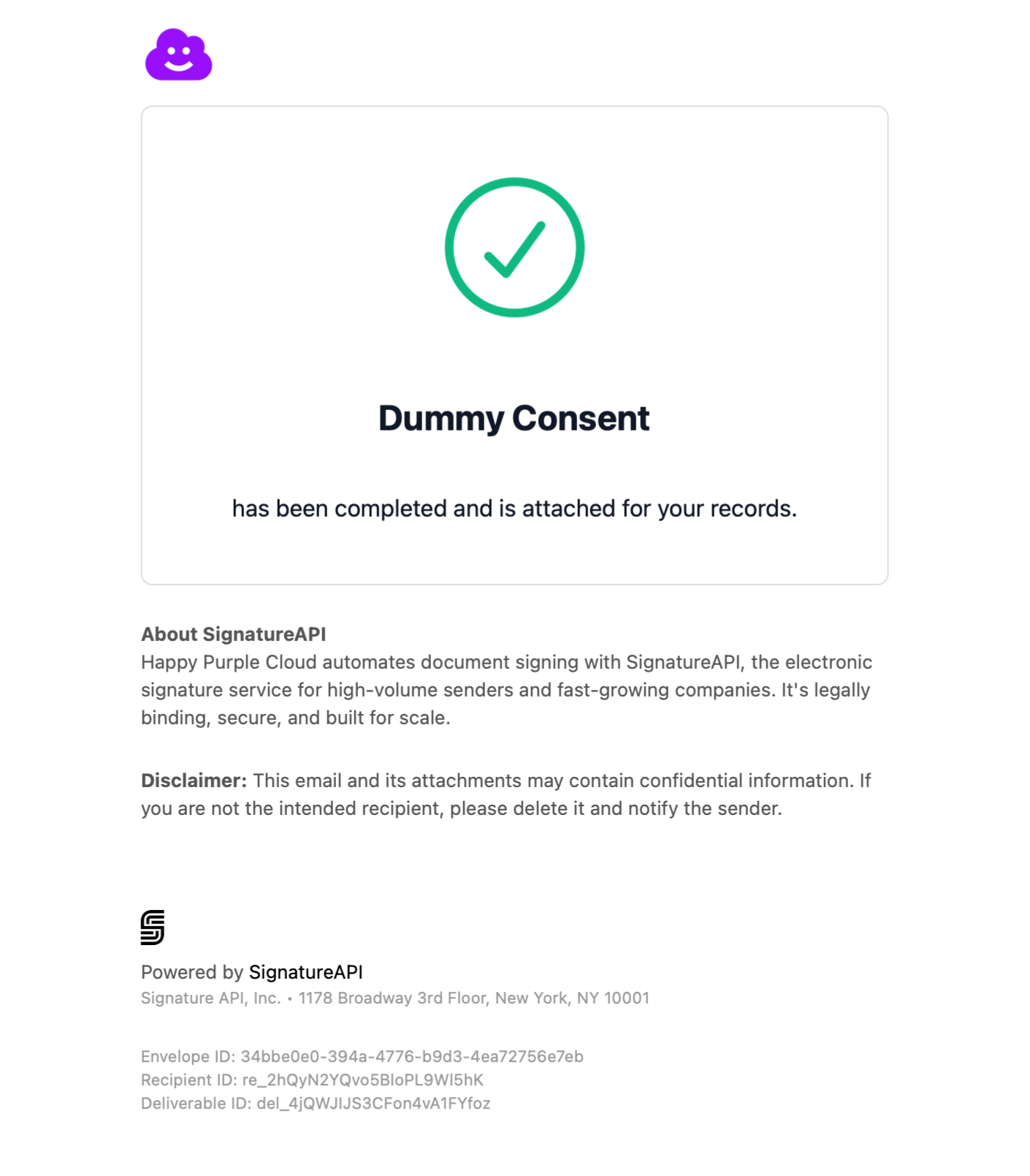 Document delivery email with custom branding applied